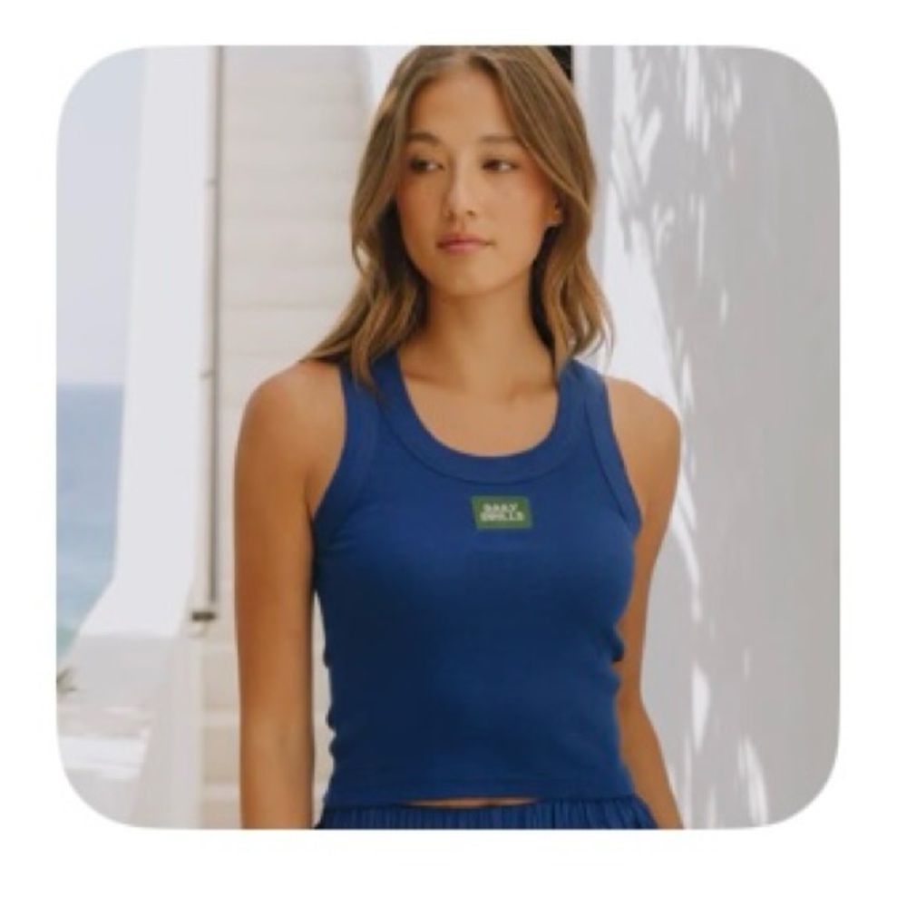 Daily Drills Ribbed Tank - Cobalt xs/s